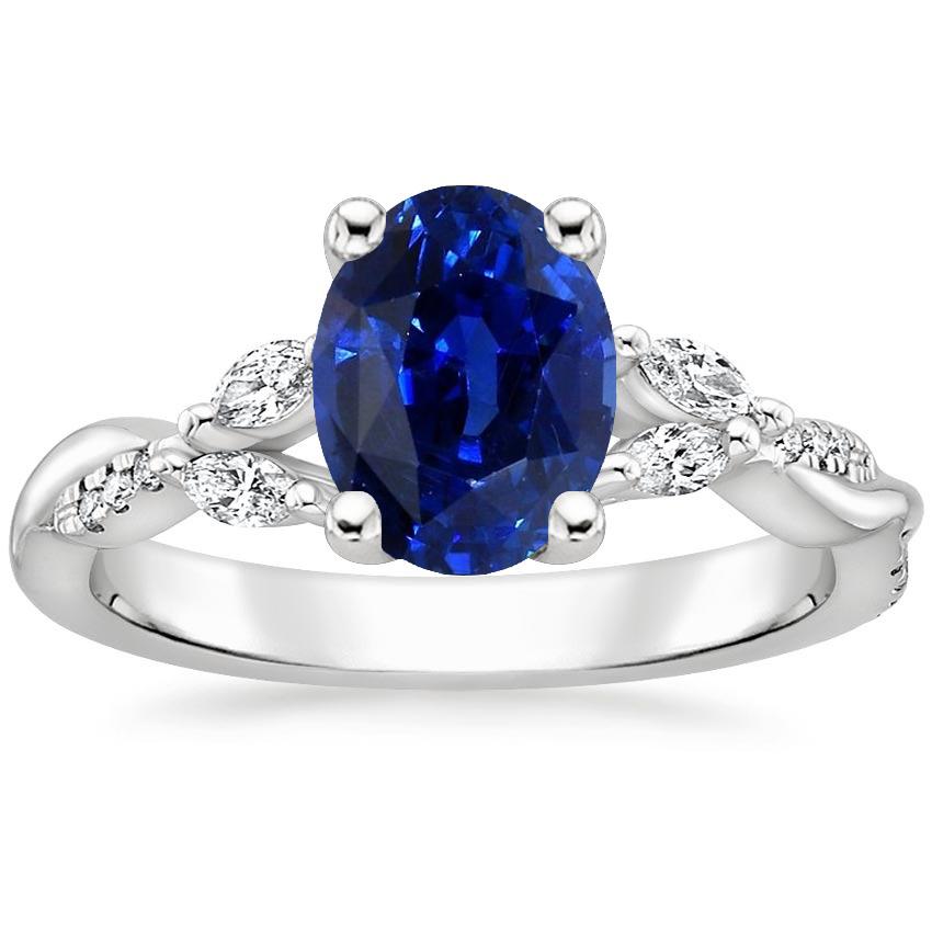 Anello con pietre preziose blu zaffiro con marquise e accenti rotondi 4.50 carati - harrychadent.it