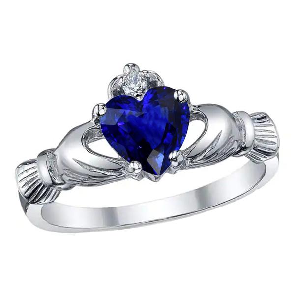 Anello con pietre preziose in oro Cuore Zaffiro di Ceylon 2.25 carati Gioielli con diamanti - harrychadent.it