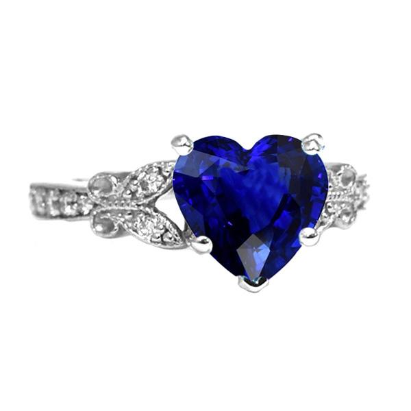 Anello con pietre preziose taglio cuore zaffiro dello Sri Lanka stile farfalla 3 carati - harrychadent.it
