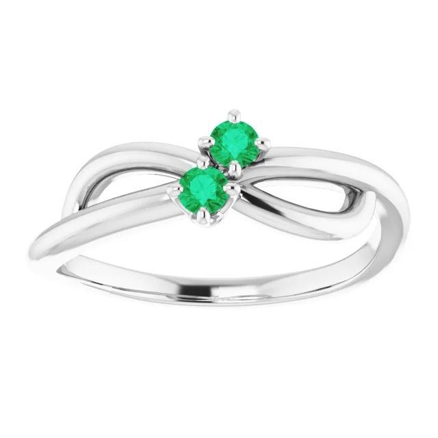 Anello con smeraldo colombiano 0.30 carati Infinity Twist U Prong Jewelry - harrychadent.it