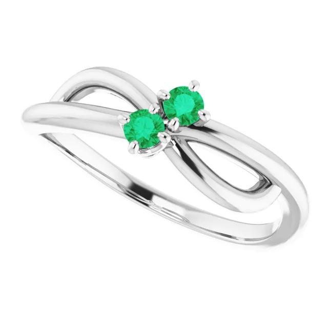 Anello con smeraldo colombiano 0.30 carati Infinity Twist U Prong Jewelry - harrychadent.it