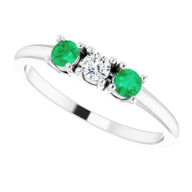 Anello con tre pietre di diamanti da 0,60 carati con montatura a 4 punte con gioielli da donna in oro bianco 14 carati - harrychadent.it