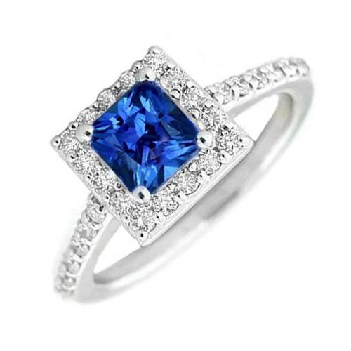 Anello con zaffiro della principessa dello Sri Lanka, oro bianco 2,25 carati 14K - harrychadent.it