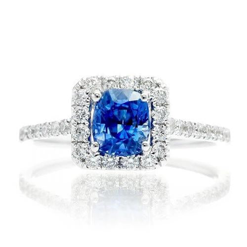 Sri Lanka, zaffiro, diamanti, anello, oro, bianco, 14 carati, 3,35 carati - harrychadent.it