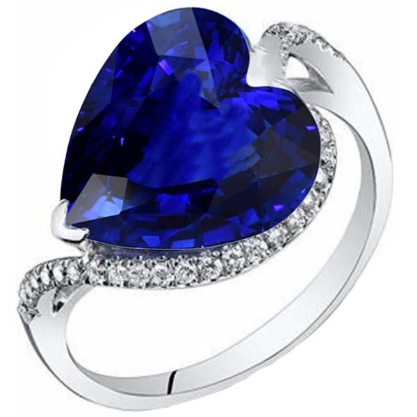 Anello con zaffiro di Ceylon con pietre preziose a cuore da donna. 6 carati. stile intrecciato - harrychadent.it
