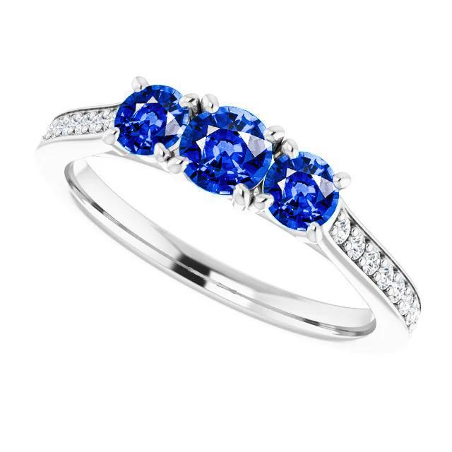 Anello con zaffiro e diamante da 1.10 carati con montatura a griffe per gioielli da donna - harrychadent.it