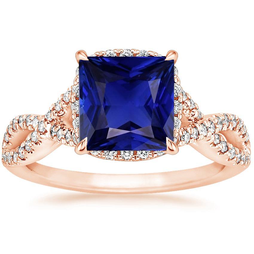 Anello da donna con diamante zaffiro principessa Ceylon con accenti 6.25 carati - harrychadent.it