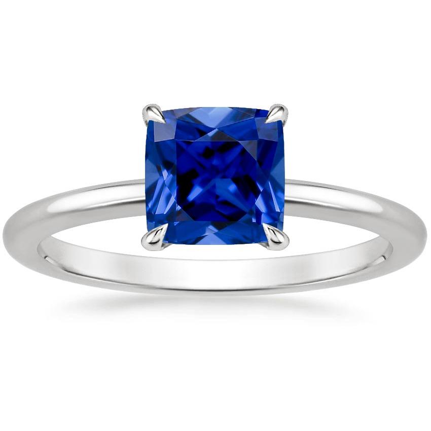 Anello da donna con pietre preziose. solitario. cuscino con zaffiro dello Sri Lanka. 2.25 carati - harrychadent.it