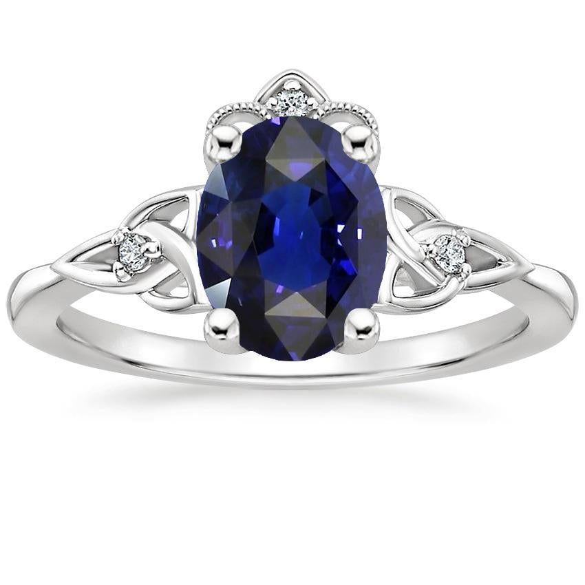 Anello da donna in oro con diamanti piccoli in stile vintage con zaffiro blu 2.50 carati - harrychadent.it