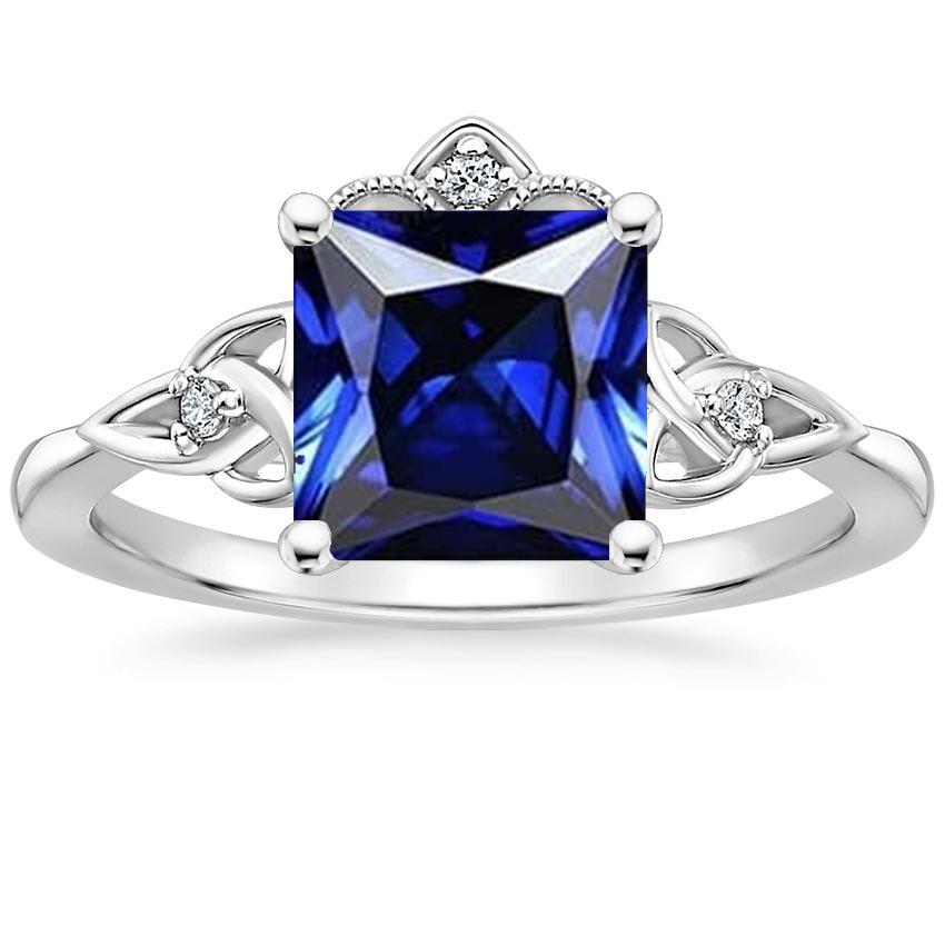 Anello da donna in oro con diamanti piccoli in stile vintage con zaffiro blu 5.25 carati - harrychadent.it