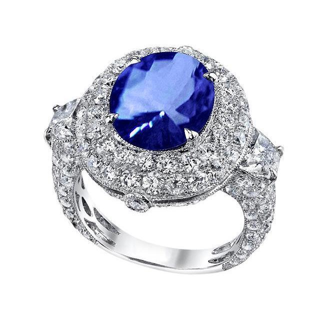 Anello di anniversario di matrimonio di 6 carati con diamanti zaffiro dello Sri Lanka - harrychadent.it
