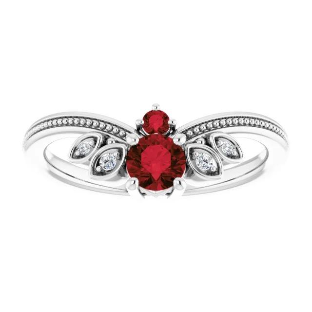 Anello di diamanti in stile antico da 1 carato con pietre preziose Milgrain e oro bianco 14 carati - harrychadent.it