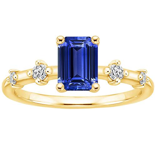 Anello di fidanzamento 5 pietre zaffiro blu smeraldo e diamante 3.50 carati - harrychadent.it