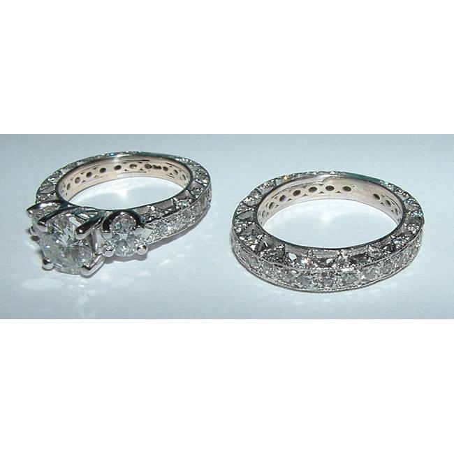 Anello di fidanzamento con 3 pietre in stile antico in filigrana da 2.51 carati - harrychadent.it