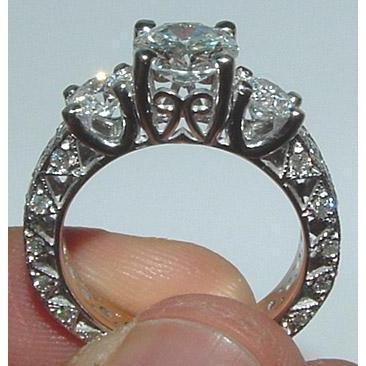 Anello di fidanzamento con 3 pietre in stile antico in filigrana da 2.51 carati - harrychadent.it