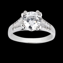 Anello di fidanzamento con diamante da 1.75 carati con accenti in oro bianco 14K