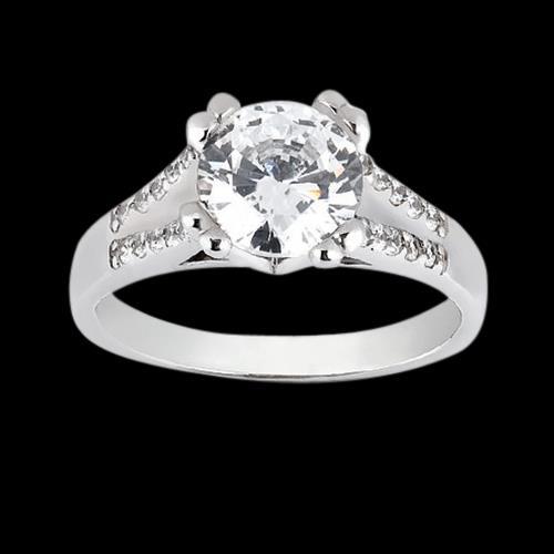 Anello di fidanzamento con diamante da 1.75 carati con accenti in oro bianco 14K - harrychadent.it