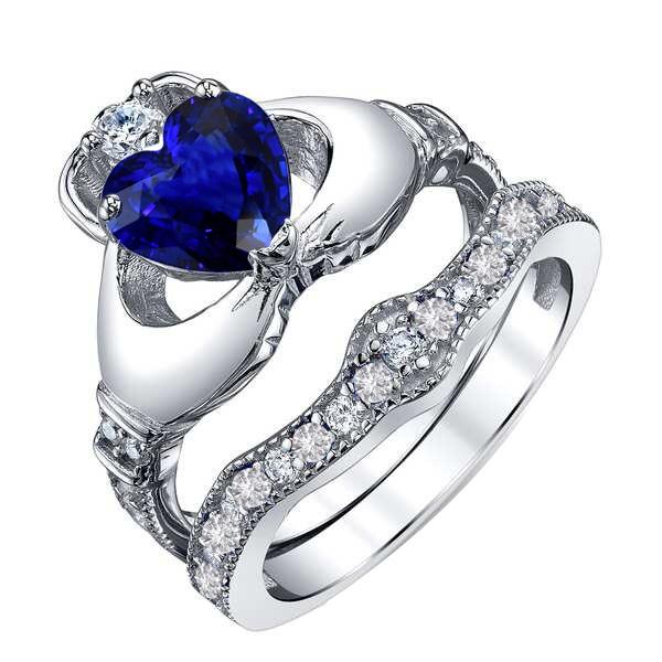 Anello di fidanzamento con diamante incastonato cuore zaffiro di Ceylon 3.50 carati oro - harrychadent.it