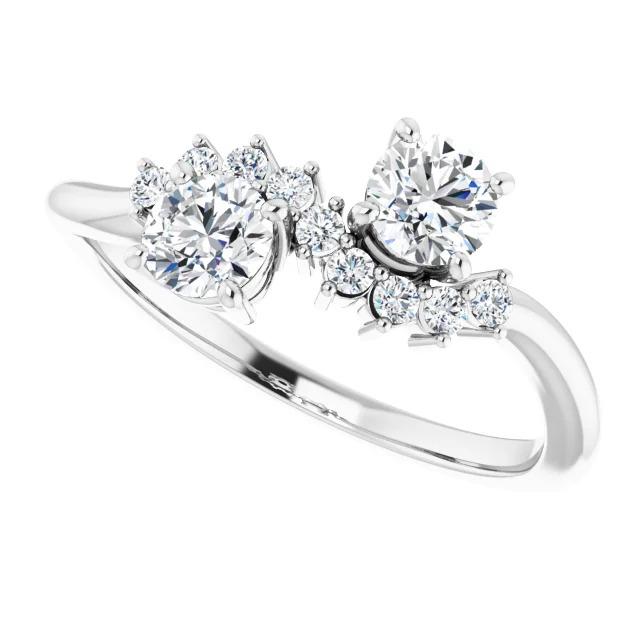Anello di fidanzamento con diamante rotondo 1.50 carati in oro bianco 14 carati - harrychadent.it