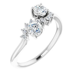 Anello di fidanzamento con diamante rotondo 1.50 carati in oro bianco 14K