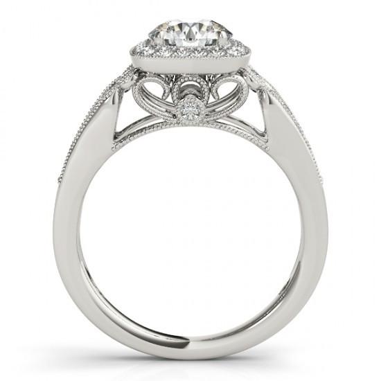 Anello di fidanzamento con diamante rotondo Halo 2.25 carati in oro bianco 14K - harrychadent.it