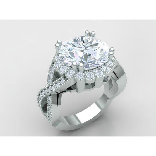 Anello di fidanzamento con diamante rotondo in stile antico da 3 carati. gioielleria raffinata - harrychadent.it