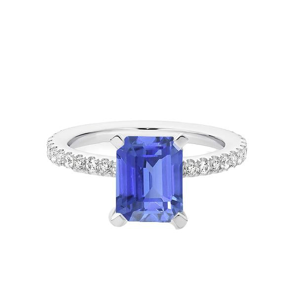 Anello di fidanzamento con diamante solitario smeraldo e zaffiro azzurro 3 carati - harrychadent.it