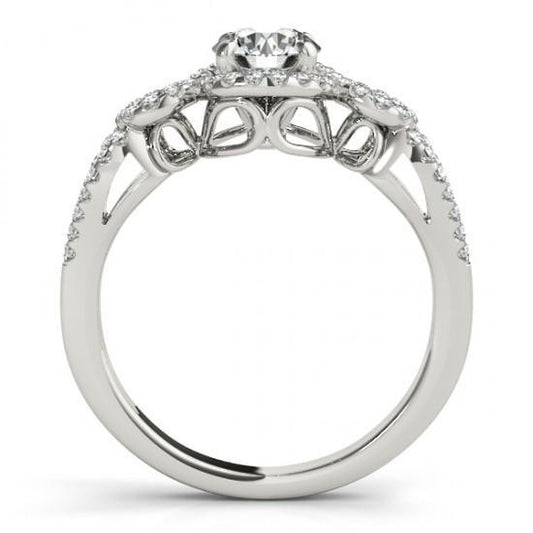 Anello di fidanzamento con diamante tondo anniversario stile antico 2 ct. WG 14K - harrychadent.it