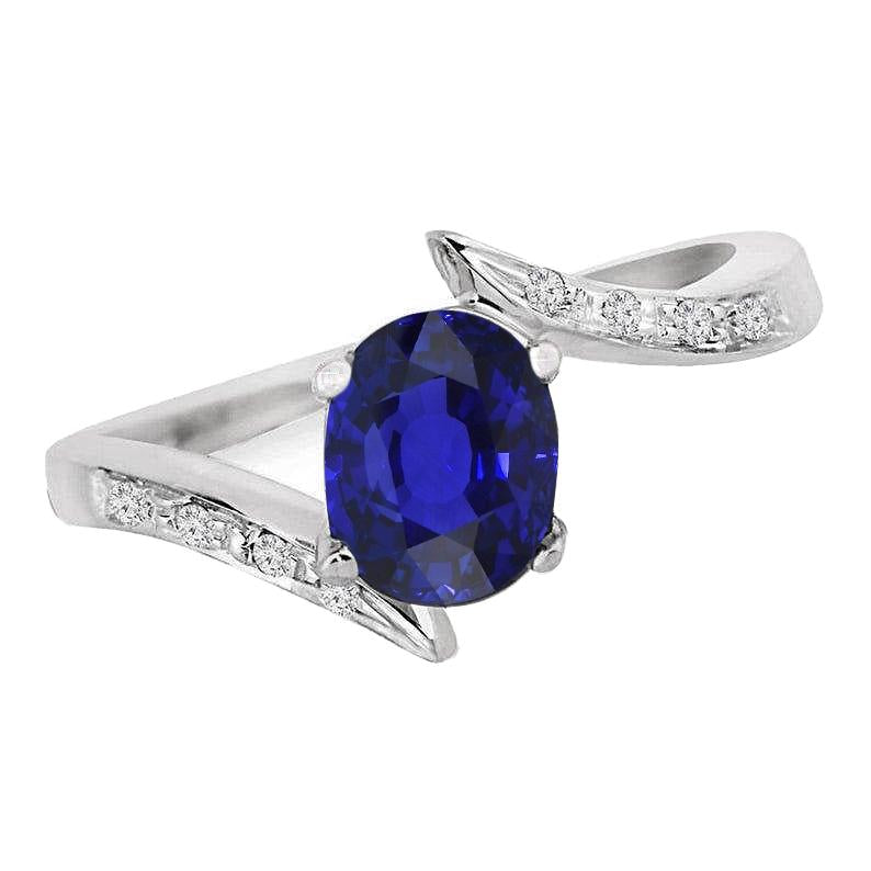 Anello di fidanzamento con diamanti e zaffiri ovale a tensione 2.50 carati - harrychadent.it