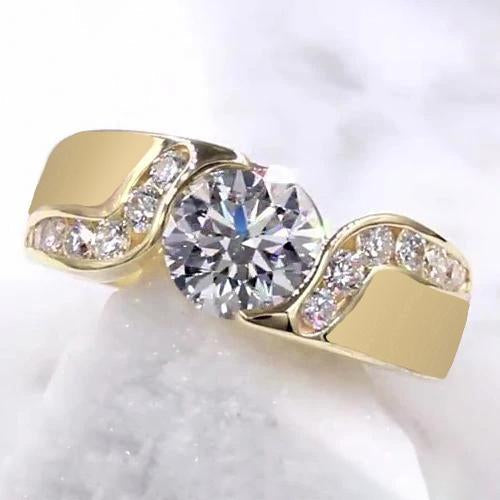 Anello di fidanzamento con impostazione di stile di tensione di 2 carati di gioielli con diamanti. oro - harrychadent.it