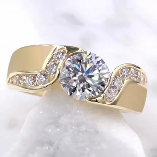 Anello di fidanzamento con impostazione di stile di tensione di 2 carati di gioielli con diamanti. oro - harrychadent.it