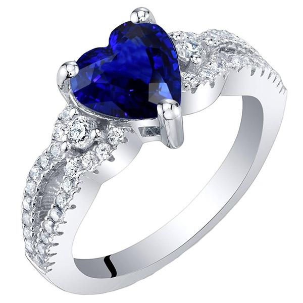 Anello di fidanzamento con zaffiro di Ceylon e diamanti rotondi 4.50 carati - harrychadent.it