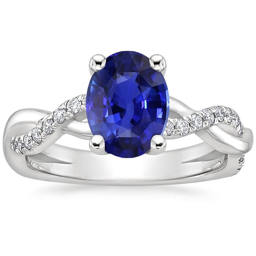 Anello di fidanzamento da donna con diamante zaffiro blu ovale e diamanti 5 carati - harrychadent.it