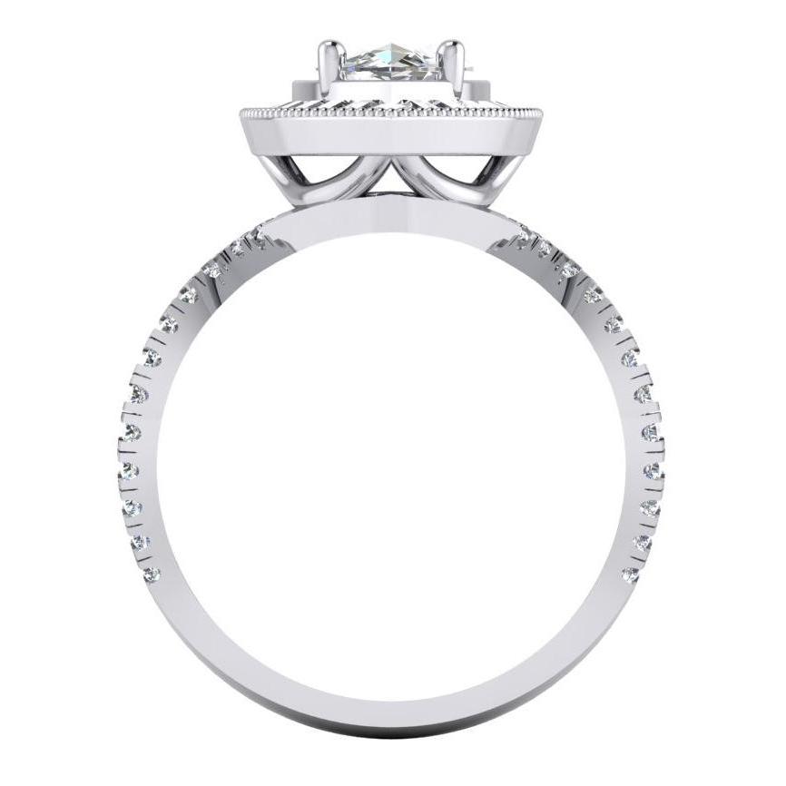 Anello di fidanzamento in oro bianco con diamante marquise Halo 4.50 carati Nuovo - harrychadent.it