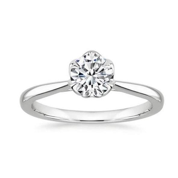 Anello di fidanzamento in oro bianco con diamante naturale taglio rotondo 1.70 carati - harrychadent.it