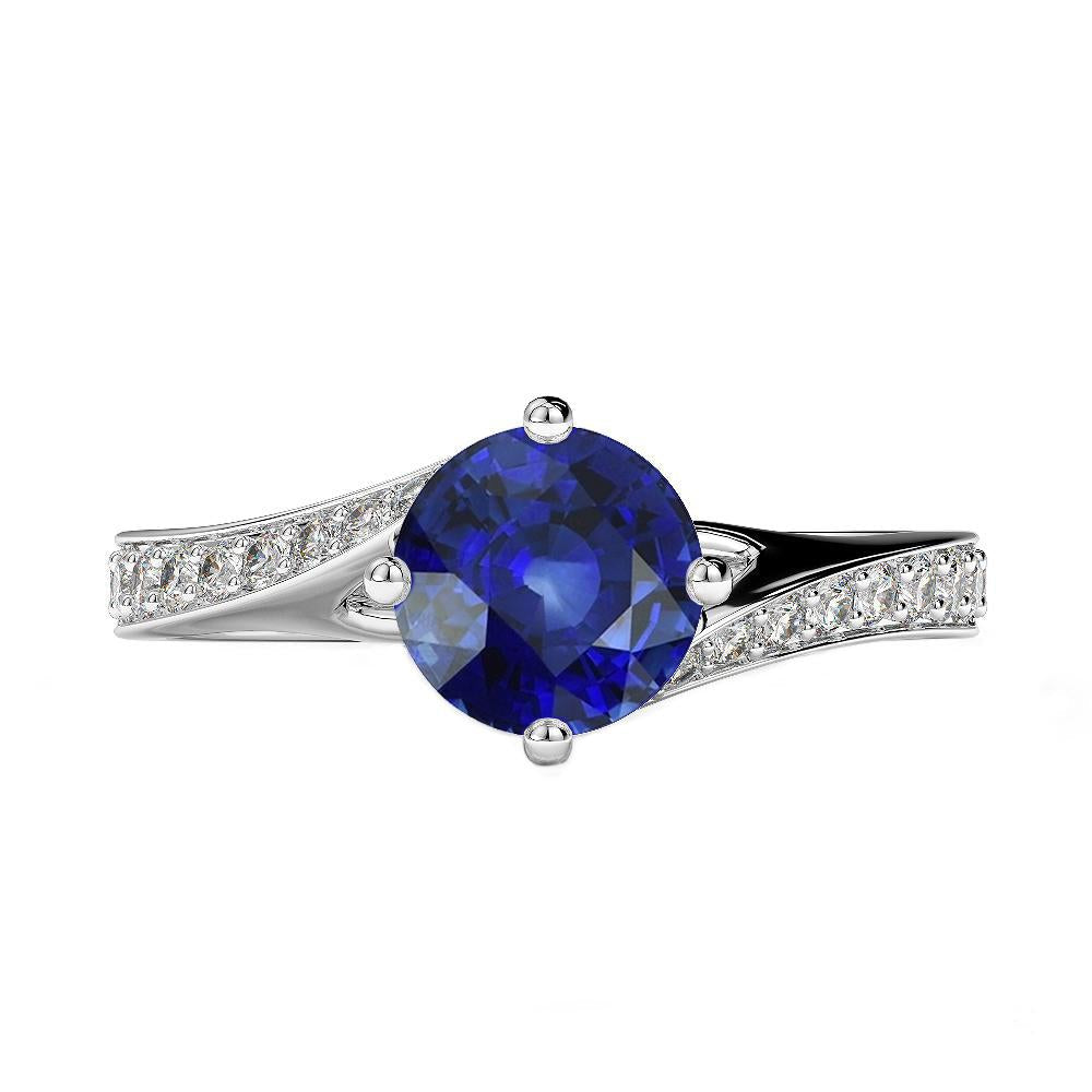 Anello di fidanzamento in oro con diamante zaffiro Srilankan 3 carati stile bypass - harrychadent.it