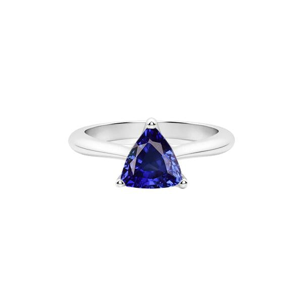 Anello di fidanzamento solitario con zaffiro blu intenso da 1 carati con oro bianco 14 carati - harrychadent.it