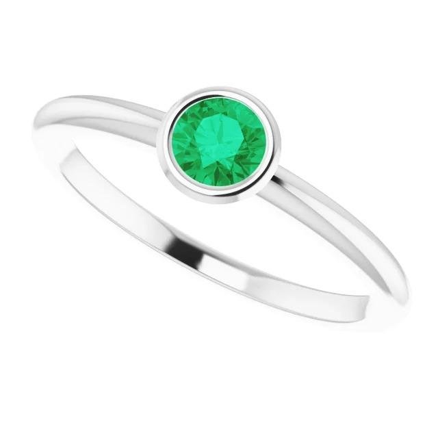 Anello di fidanzamento solitario verde smeraldo 0.75 carati castone impostazione - harrychadent.it