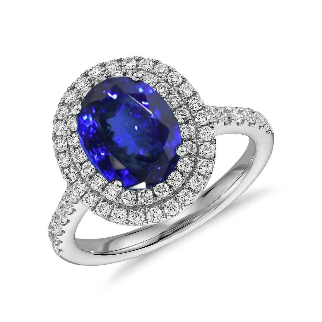 Anello in oro bianco 14 carati 7.25 carati con tanzanite e diamanti - harrychadent.it