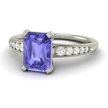 Anello in oro bianco 14 carati con tanzanite e diamanti 3,85 carati - harrychadent.it
