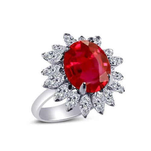 Anello in oro bianco 14K con diamanti naturali 13.80 carati di forma ovale - harrychadent.it