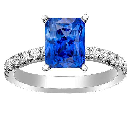 Anello in oro con diamanti 3 carati con polo incastonato gioielli in zaffiro di Ceylon - harrychadent.it