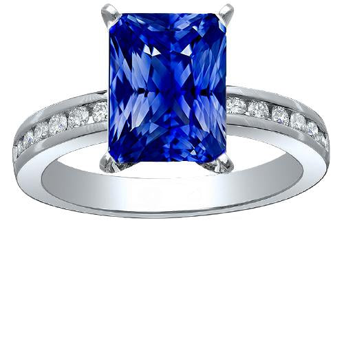 Anello in oro con zaffiro blu anniversario 4 carati con diamanti incastonati - harrychadent.it