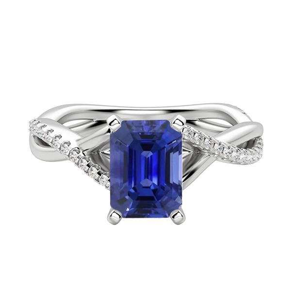Anello in pietra preziosa con zaffiro di Ceylon Emerald Twisted Style 3.50 carati - harrychadent.it