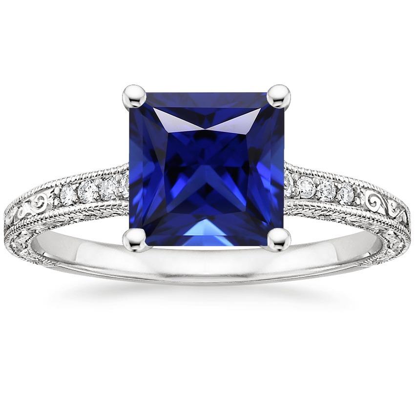 Anello in stile antico con diamanti e zaffiri della principessa dello Sri Lanka 5.25 carati - harrychadent.it