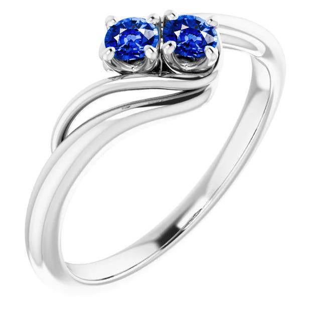 Anello in zaffiro con montatura ad anello da 1 carato con gambo bypass in oro bianco 14K - harrychadent.it