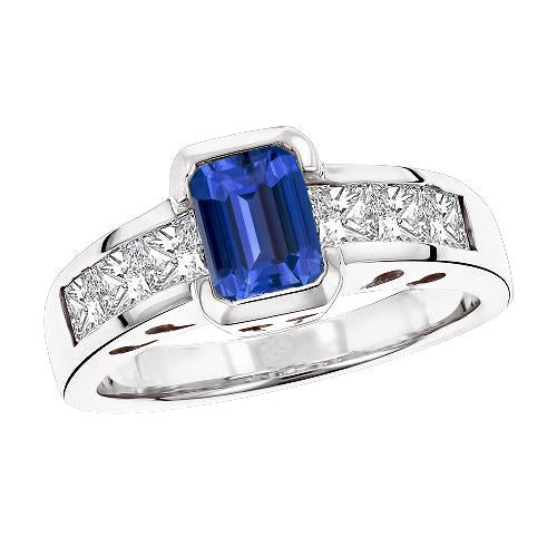 Anello principessa con diamanti. lingotto d'oro. 2.50 carati. smeraldo. zaffiro di Ceylon - harrychadent.it