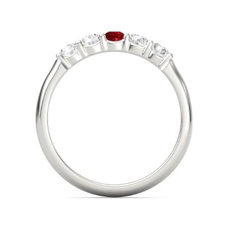 Anello rotondo con rubini e diamanti 1.50 carati in oro bianco 14 carati - harrychadent.it
