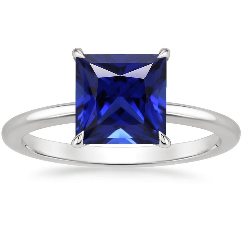 Anello solitario classico 5 carati in oro zaffiro dello Sri Lanka taglio principessa - harrychadent.it