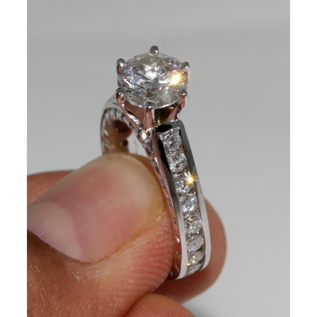 Anello solitario con diamante scintillante da 2.75 carati con accenti - harrychadent.it